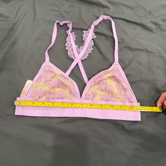 PINK Victoria's Secret Lace Triangle Bralette in Pink and Gold - Picture 7 of 8